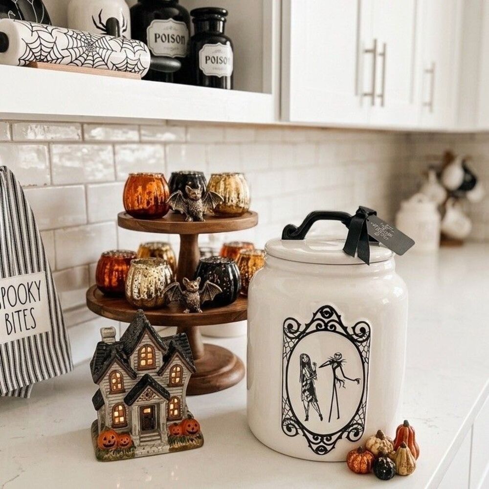 Rae Dunn Artisan Collection by Magenta Nightmare Before Christmas Canister White